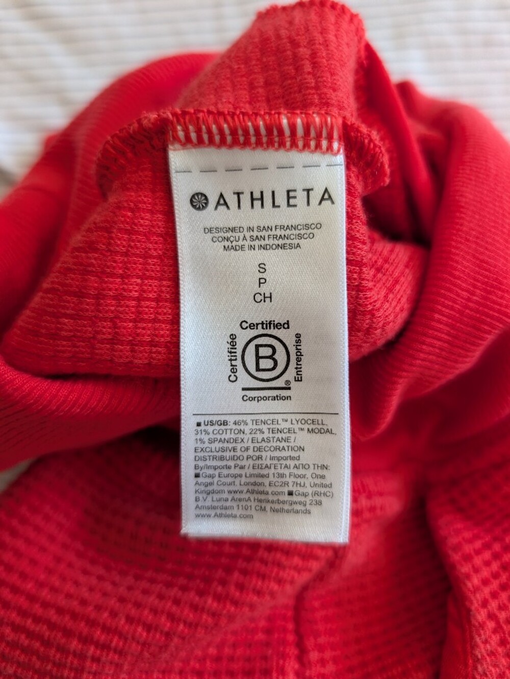 Athleta Womens Small Red Joggers Waffleweave Activewear Loungewear Athleisure - Picture 8 of 8